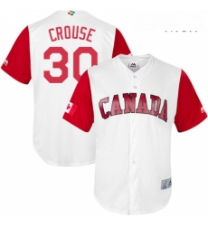 Mens Canada Baseball Majestic 30 Michael Crouse White 2017 World Baseball Classic Replica Team Jersey Mens Canada Baseball Majestic 30 Michael Crouse White 2017 World Baseball Classic Replica Team Jersey