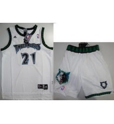 Minnesota Timberwolves 21 Kevin Garnett White Jerseys Shorts NBA Suits Minnesota Timberwolves 21 Kevin Garnett White Jerseys Shorts NBA Suits