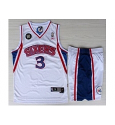 Philadelphia 76ers 3 Allen Iverson White 10th Throwback M&N Soul Swingman NBA Jersey Short Suits Philadelphia 76ers 3 Allen Iverson White 10th Throwback M&N Soul Swingman NBA Jersey Short Suits