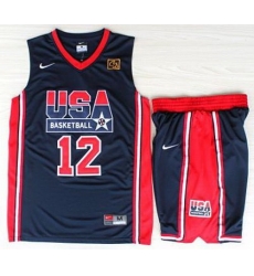 USA Basketball 1992 Olympic Dream Team Blue Jerseys & Shorts Suits 12# John Stockton USA Basketball 1992 Olympic Dream Team Blue Jerseys & Shorts Suits 12# John Stockton