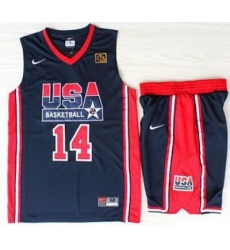 USA Basketball 1992 Olympic Dream Team Blue Jerseys & Shorts Suits 14# Charles Barkley USA Basketball 1992 Olympic Dream Team Blue Jerseys & Shorts Suits 14# Charles Barkley