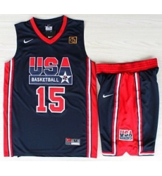 USA Basketball 1992 Olympic Dream Team Blue Jerseys & Shorts Suits 15# Magic Earvin Johnson USA Basketball 1992 Olympic Dream Team Blue Jerseys & Shorts Suits 15# Magic Earvin Johnson