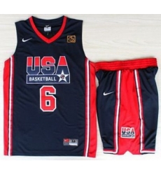 USA Basketball 1992 Olympic Dream Team Blue Jerseys & Shorts Suits 6# Patrick Ewing USA Basketball 1992 Olympic Dream Team Blue Jerseys & Shorts Suits 6# Patrick Ewing