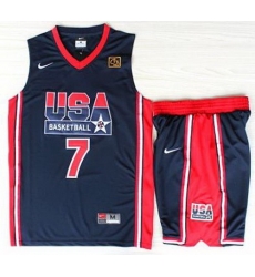USA Basketball 1992 Olympic Dream Team Blue Jerseys & Shorts Suits 7# Larry Bird USA Basketball 1992 Olympic Dream Team Blue Jerseys & Shorts Suits 7# Larry Bird