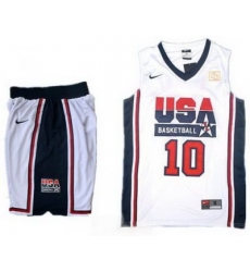 USA Basketball Retro 1992 Olympic Dream Team White Jersey & Shorts Suit #10 Kobe Bryant USA Basketball Retro 1992 Olympic Dream Team White Jersey & Shorts Suit #10 Kobe Bryant