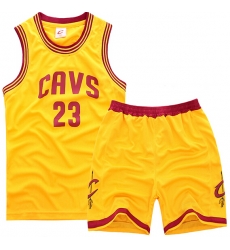 youth Cleveland Cavaliers 23# Lebron James Yellow Suit Sets youth Cleveland Cavaliers 23# Lebron James Yellow Suit Sets