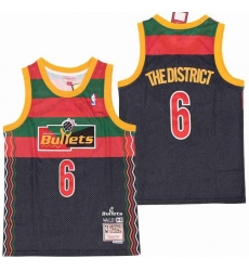 Men B&R Remix Jersey Hawks 6 The District Black Throwback Jersey Men B&R Remix Jersey Hawks 6 The District Black Throwback Jersey
