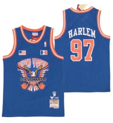 Men B&R Remix Jersey New York Kicks 97 Harlem Blue Throwback Jersey Men B&R Remix Jersey New York Kicks 97 Harlem Blue Throwback Jersey
