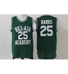 Men Bel Air Academy 25 Carlton Banks Green Stitched Movie Jersey Men Bel Air Academy 25 Carlton Banks Green Stitched Movie Jersey