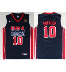 1992 Olympics Team USA 10 Clyde Drexler Navy Blue Swingman Jersey 1992 Olympics Team USA 10 Clyde Drexler Navy Blue Swingman Jersey