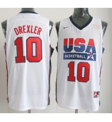 1992 Olympics Team USA 10 Clyde Drexler White Swingman Jersey 1992 Olympics Team USA 10 Clyde Drexler White Swingman Jersey