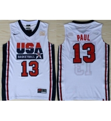 1992 Olympics Team USA 13 Chris Paul White Swingman Jersey 1992 Olympics Team USA 13 Chris Paul White Swingman Jersey