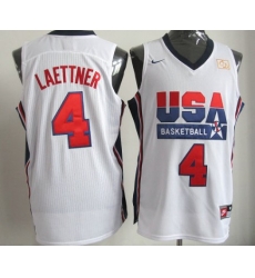 1992 Olympics Team USA 4 Christian Laettner White Swingman Jersey 1992 Olympics Team USA 4 Christian Laettner White Swingman Jersey