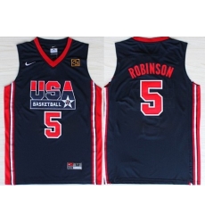 1992 Olympics Team USA 5 David Robinson Navy Blue Swingman Jersey 1992 Olympics Team USA 5 David Robinson Navy Blue Swingman Jersey