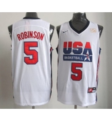 1992 Olympics Team USA 5 David Robinson White Swingman Jersey 1992 Olympics Team USA 5 David Robinson White Swingman Jersey