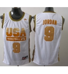 1992 Olympics Team USA 9 Michael Jordan White With Gold Swingman Jersey 1992 Olympics Team USA 9 Michael Jordan White With Gold Swingman Jersey