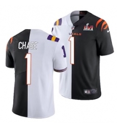 Tigers Bengals Split jersey Customized White Black Tigers Bengals Split jersey Customized White Black