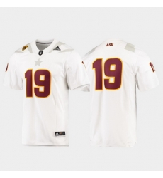 Men Arizona State Sun Devils 19 White Premier Football Jersey Men Arizona State Sun Devils 19 White Premier Football Jersey