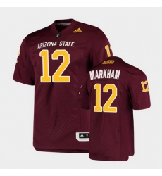 Men Arizona State Sun Devils Kejuan Markham College Football Maroon Premier Jersey Men Arizona State Sun Devils Kejuan Markham College Football Maroon Premier Jersey