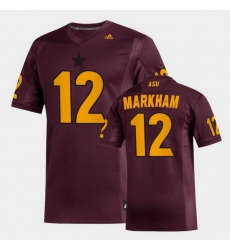 Men Arizona State Sun Devils Kejuan Markham Replica Maroon Football Jersey Men Arizona State Sun Devils Kejuan Markham Replica Maroon Football Jersey