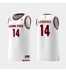 Men Arizona State Sun Devils Kimani Lawrence White Replica College Basketball Jersey Men Arizona State Sun Devils Kimani Lawrence White Replica College Basketball Jersey