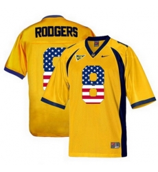 California Golden Bears 8 Aaron Rodgers Gold USA Flag College Football Jersey California Golden Bears 8 Aaron Rodgers Gold USA Flag College Football Jersey