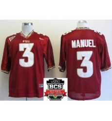 Florida State Seminoles (FSU) 3 E.J Manuel Red College Football NCAA Jersey 2014 Vizio BCS National Championship Game Patch Florida State Seminoles (FSU) 3 E.J Manuel Red College Football NCAA Jersey 2014 Vizio BCS National Championship Game Patch