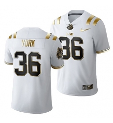 Lsu Tigers Cade York 2021 22 Golden Edition Limited Football White Jersey Lsu Tigers Cade York 2021 22 Golden Edition Limited Football White Jersey