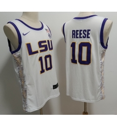 Men LSU Tigers #10 Angel Reese White Baseball Stitched NCAA Jersey Men LSU Tigers #10 Angel Reese White Baseball Stitched NCAA Jersey