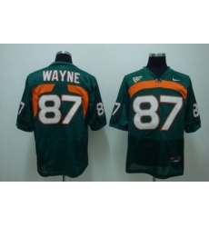Hurricanes #87 Reggie Wayn Green Embroidered NCAA Jersey Hurricanes #87 Reggie Wayn Green Embroidered NCAA Jersey