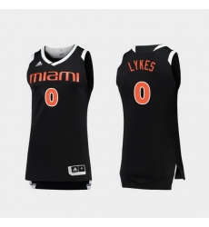 Men Miami Hurricanes Chris Lykes Black White Chase College Basketball Jersey Men Miami Hurricanes Chris Lykes Black White Chase College Basketball Jersey