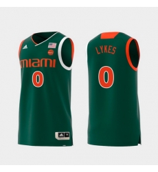 Men Miami Hurricanes Chris Lykes Green Replica College Basketball Jersey Men Miami Hurricanes Chris Lykes Green Replica College Basketball Jersey