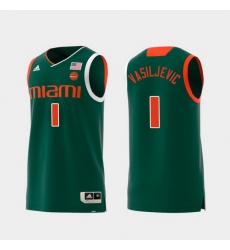 Men Miami Hurricanes Dejan Vasiljevic Green Replica College Basketball Jersey Men Miami Hurricanes Dejan Vasiljevic Green Replica College Basketball Jersey
