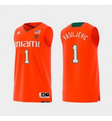 Men Miami Hurricanes Dejan Vasiljevic Orange Replica College Basketball Jersey Men Miami Hurricanes Dejan Vasiljevic Orange Replica College Basketball Jersey