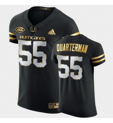 Men Miami Hurricanes Shaquille Quarterman Golden Edition Black Authentic Jersey Men Miami Hurricanes Shaquille Quarterman Golden Edition Black Authentic Jersey