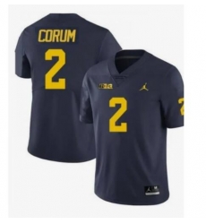 Men Michigan Wolverines Blake Corum #2 Navy High School Jersey Men Michigan Wolverines Blake Corum #2 Navy High School Jersey