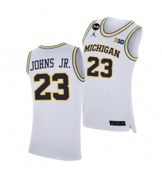 Michigan Wolverines Brandon Johns Jr. 2021 Big Ten Regular Season Champions Blm White Jersey Michigan Wolverines Brandon Johns Jr. 2021 Big Ten Regular Season Champions Blm White Jersey