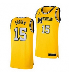 Michigan Wolverines Chaundee Brown Maize Retro Limited Basketball Jersey Michigan Wolverines Chaundee Brown Maize Retro Limited Basketball Jersey