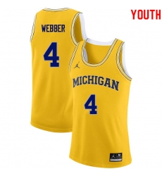 Michigan Wolverines Chris Webber Big Ten Regular Season Yellow Jersey Michigan Wolverines Chris Webber Big Ten Regular Season Yellow Jersey