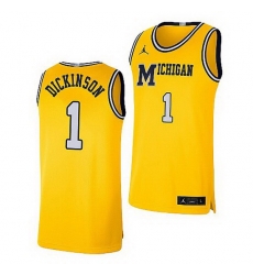 Michigan Wolverines Hunter Dickinson Maize Retro Limited Basketball Jersey Michigan Wolverines Hunter Dickinson Maize Retro Limited Basketball Jersey