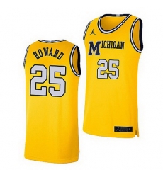Michigan Wolverines Jace Howard Maize Retro Limited Basketball Jersey Michigan Wolverines Jace Howard Maize Retro Limited Basketball Jersey