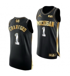 Michigan Wolverines Jamal Crawford 2021 March Madness Golden Authentic Black Jersey Michigan Wolverines Jamal Crawford 2021 March Madness Golden Authentic Black Jersey