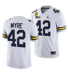 Michigan Wolverines Tate Myre White Tm 42 Patch Honor Oxford Shooting Victims Jersey Michigan Wolverines Tate Myre White Tm 42 Patch Honor Oxford Shooting Victims Jersey