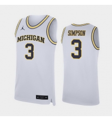 Michigan Wolverines Zavier Simpson White Replica Men'S Jersey Michigan Wolverines Zavier Simpson White Replica Men'S Jersey