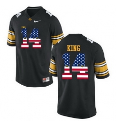 Iowa Hawkeyes 14 Desmond King Black USA Flag College Football Limited Jersey Iowa Hawkeyes 14 Desmond King Black USA Flag College Football Limited Jersey