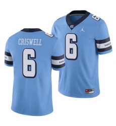 North Carolina Tar Heels Jacolby Criswell Carolina Blue College Football Men'S Jersey North Carolina Tar Heels Jacolby Criswell Carolina Blue College Football Men'S Jersey