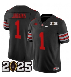 Men's Ohio State Buckeyes #1 Quinshon Judkins Black 2025 CFP Final Patch F.U.S.E. Vapor Limited Stitched Football Jersey Men's Ohio State Buckeyes #1 Quinshon Judkins Black 2025 CFP Final Patch F.U.S.E. Vapor Limited Stitched Football Jersey