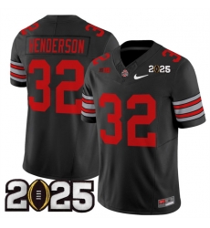 Men's Ohio State Buckeyes #32 TreVeyon Henderson Black 2025 CFP Final Patch F.U.S.E. Vapor Limited Stitched Football Jersey Men's Ohio State Buckeyes #32 TreVeyon Henderson Black 2025 CFP Final Patch F.U.S.E. Vapor Limited Stitched Football Jersey