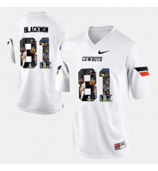 Men Oklahoma State Cowboys And Cowgirls Justin Blackmon Player Pictorial White Jersey Men Oklahoma State Cowboys And Cowgirls Justin Blackmon Player Pictorial White Jersey