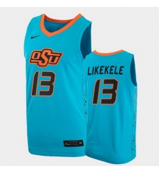 Men Oklahoma State Cowboys Isaac Likekele College Basketball Blue Jersey Men Oklahoma State Cowboys Isaac Likekele College Basketball Blue Jersey